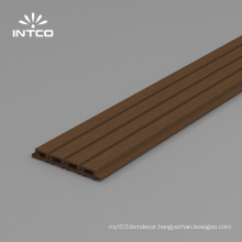 Intco New Arrival Teak Wood Flooring Wood Plastic Composite 3D Garden Flooring Embossed  PE Outdoor Deck